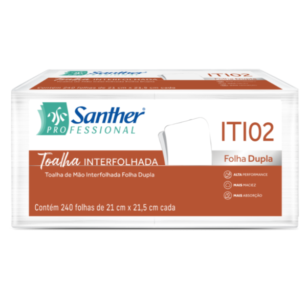 Papel Toalha Interfolha 2 Dobras Folha Dupla 22x21,6cm PT 240 FL Inova