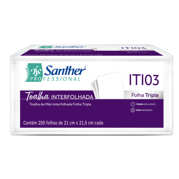 Papel Toalha Interfolha 2 Dobras Folha Tripla 22x21,4cm PT 200 FL Inov