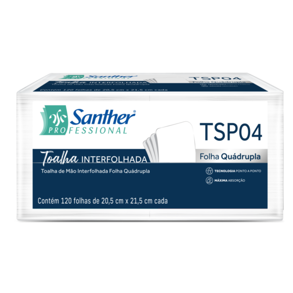 Papel Toalha Interfolha Folha Quadrupla 20,5x22cm PT 120 FL Inovatta