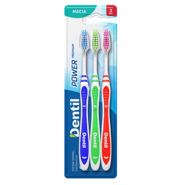 Escova Power Premium Média 3UN Dentil