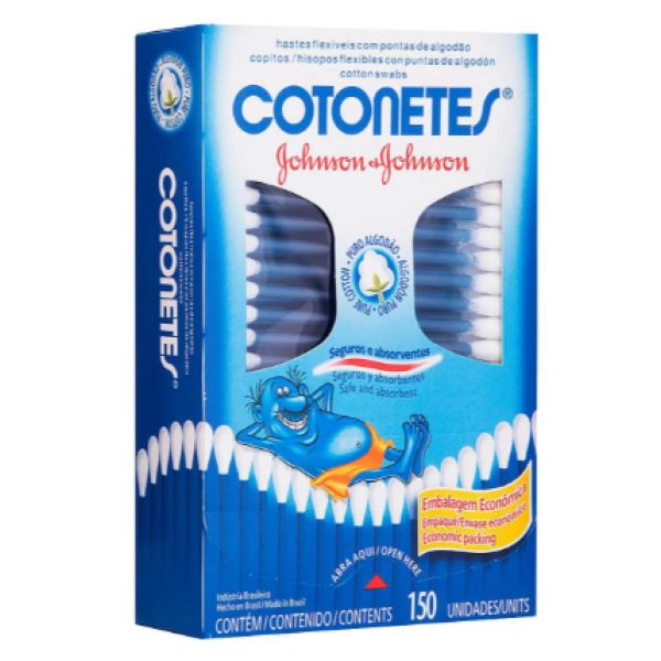Hastes Flexíveis de Algodão Cartucho 150 UN Johnson&Johnson