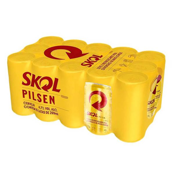 Cerveja 269ml Fardo com 15 UN Skol