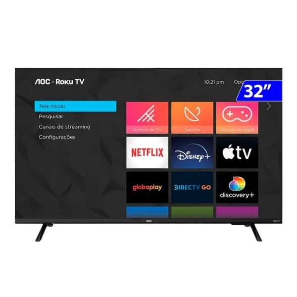 Smart TV  32” LED Roku Wi-Fi 32S5045 1 UN AOC