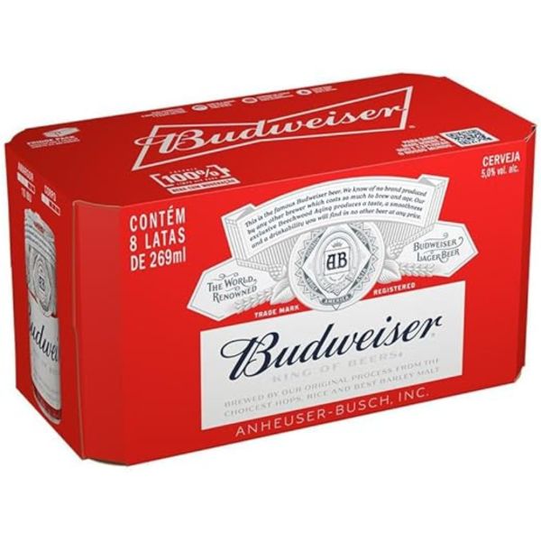 Cerveja Lata 269ml Pack com 8 UN Budweiser