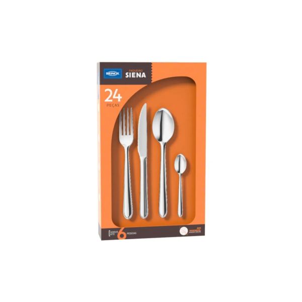 Faqueiro Siena 24 Peças Preto Brinox