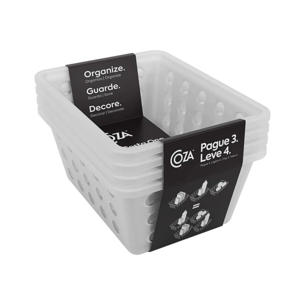 Kit Cesta Organizadoras Pequenas 4 Peças Natural Coza