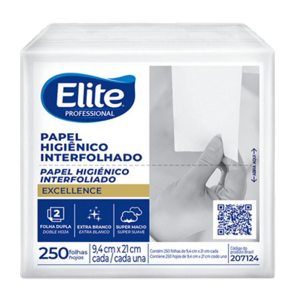 Papel Higiênico Interfolhado Folha Dupla PT 250 FL Elite