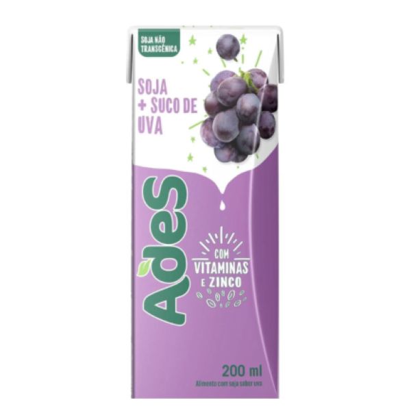 Bebida à Base de Soja Sabor Uva 200ml 1 UN Ades
