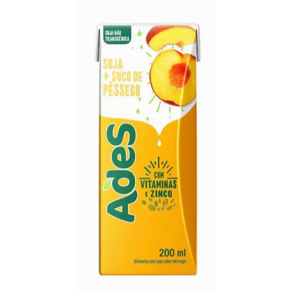 Bebida à Base de Soja Sabor Pêssego 200ml 1 UN Ades