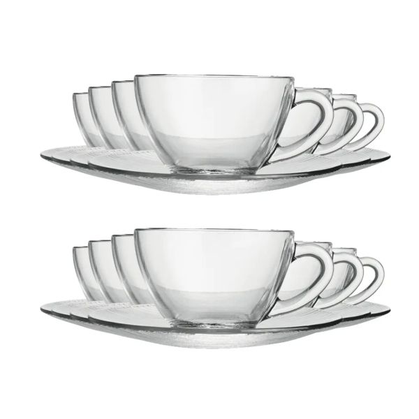 Conjunto de Xicaras Chá Diamante 240ML 24PC (12 xícaras + 12 pires) Na