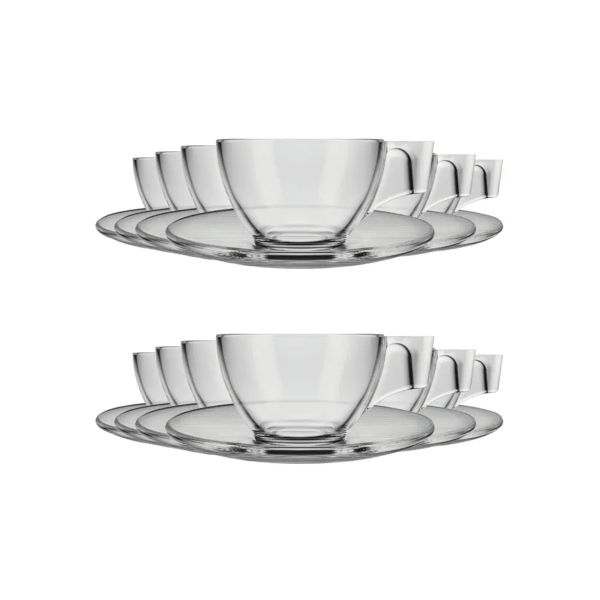 Conjunto de Xicaras Diamante 90ml 24 PC (12 Xicaras + 12 Pires)