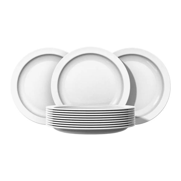 Jogo de Prato Raso Gurmet 23,5cm 12 Peças Nadir