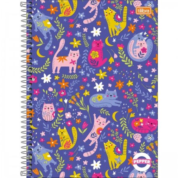Caderno Universitário Capa Dura Pepper Feminino A 80 FL 1 UN Tilibra