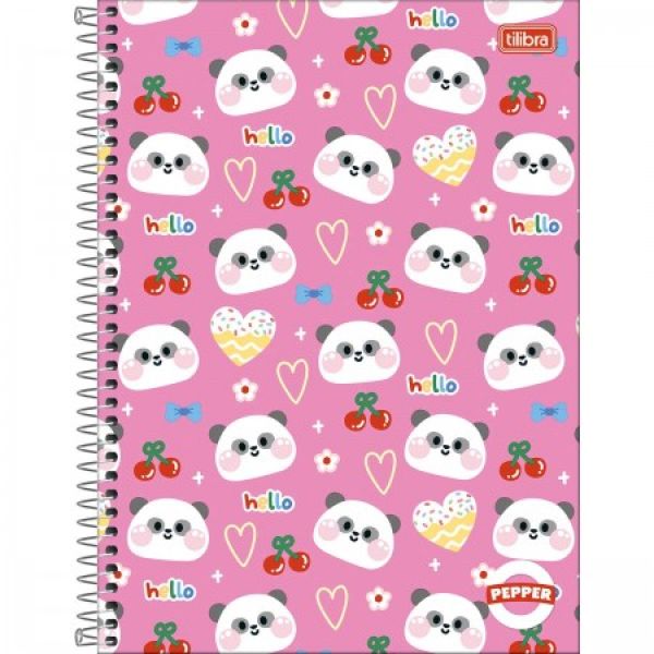 Caderno Universitário Capa Dura Pepper Feminino C 80 FL 1 UN Tilibra