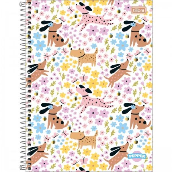 Caderno Universitário Capa Dura Pepper Feminino D 80 FL 1 UN Tilibra