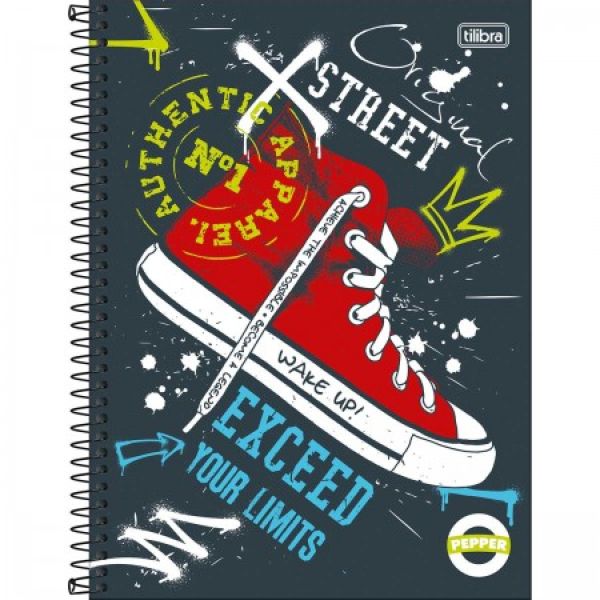 Caderno Universitário Capa Dura Pepper Masculino A 80 FL 1 UN Tilibra