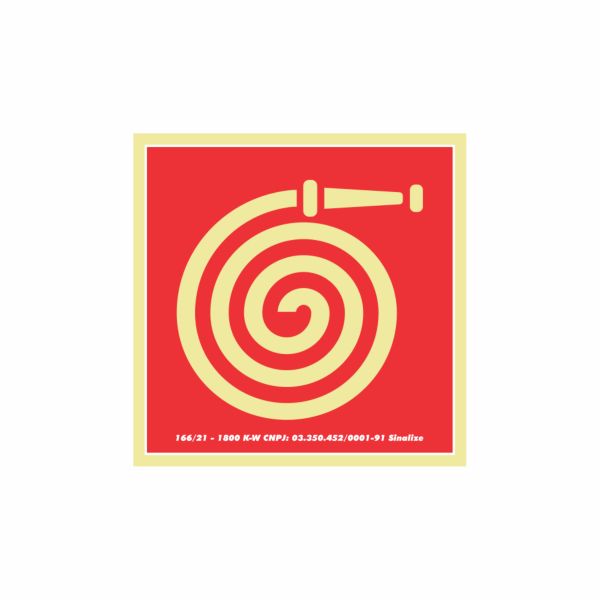 Placa Fotoluminescente PVC 15x15 Obrigado mangueira e Hidrante 1 UN Si