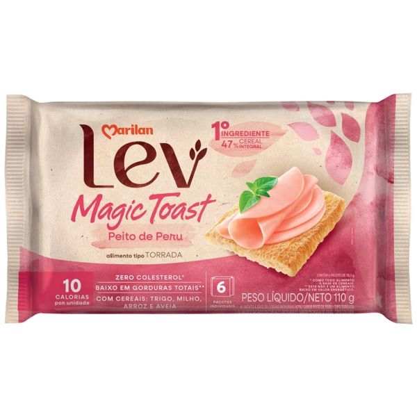 Torrada Lev Magic Toast Peito de Peru 110g 1 UN Marilan