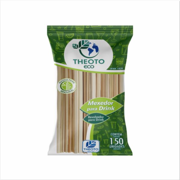 Mexedor de Bambu para Drink 14cm 150UN Theoto