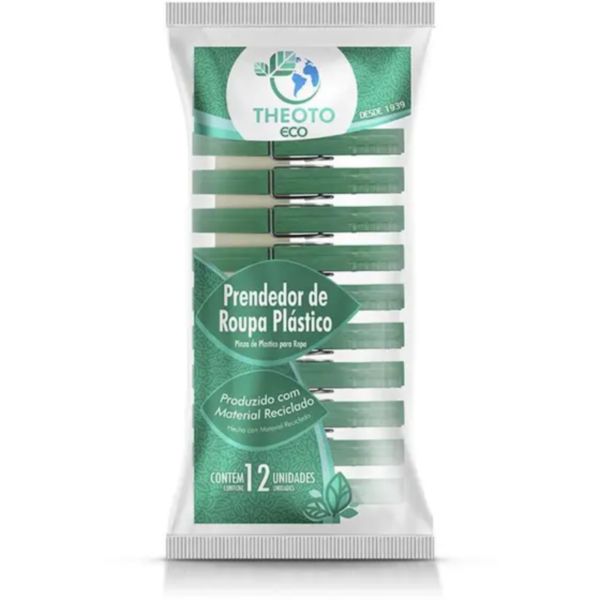 Prendedor de Roupas de Plástico 12 UN Theoto