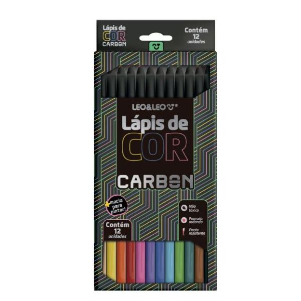 Lápis de Cor Carbon 12 Cores Redondo 4430 1 UN Leo & Leo