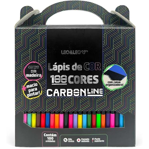 Lápis de Cor Carbon 100 Cores Redondo 94420 1 UN Leo & Leo