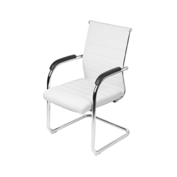 Cadeira Florença em PU Base Fixa Branca OR-3322 1 UN Or Design