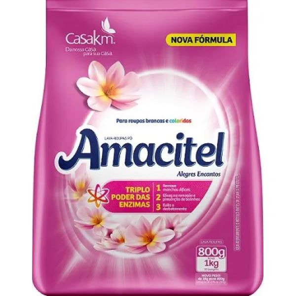 Sabão em Pó Alegres Encantos 800g 1 UN Amacitel