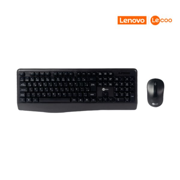 Kit Teclado e Mouse Sem Fio KW211 Preto 1 UN Lecoo