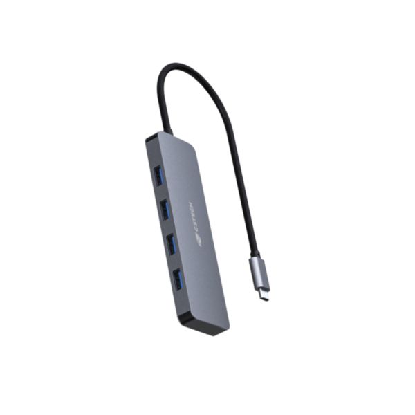 Hub USB 3.0 4 Portas HU-C330GY Cinza 1 UN C3Tech