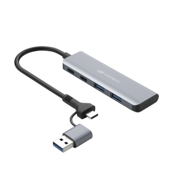 Hub USB 3.0 4 Portas HU-C600GY Cinza 1 UN C3Tech