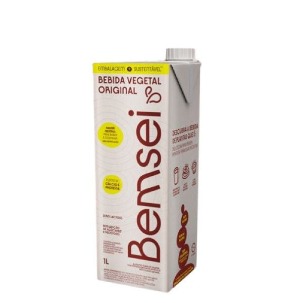 Bebida Vegetal A Base De Soja Sabor Original 1L Bemsei