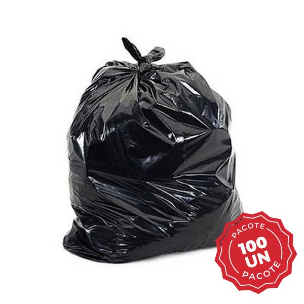 Saco de Lixo 100L Preto  PT 100 UN Plastjoia