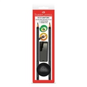 EcoLápis Preto B Nº2 Eco Grip Triangular, Apontador e Borracha Preto F