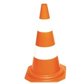 Cone de Sinalização 75cm Branco e Laranja Plastcor